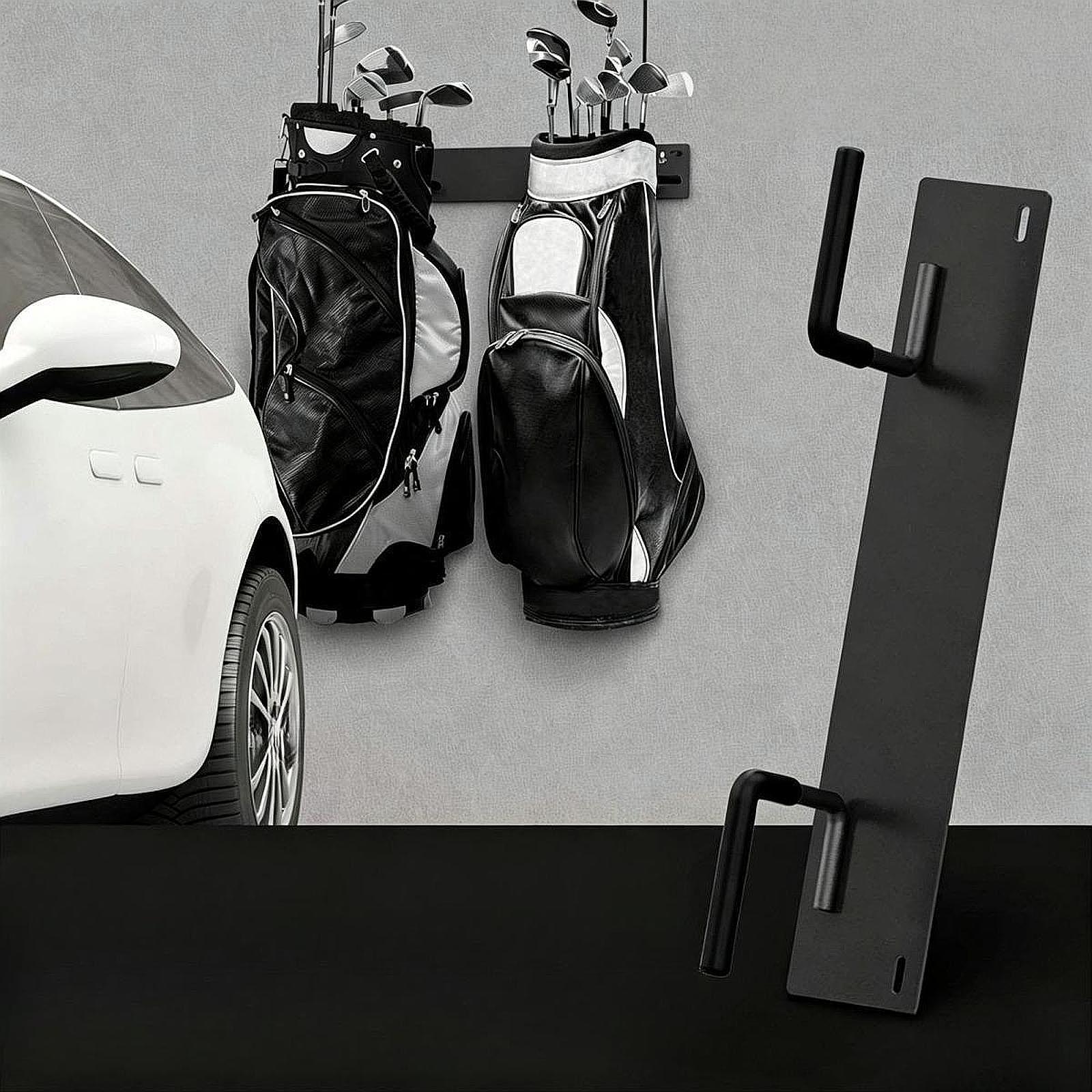 Golf Equipment Organizer For Garage - ที่แขวนถุงกอล์ฟแบบติดผนัง พร้อมตะขอเคลือบยางป้องกัน สำหรับโรงรถและห้องใต้ดิน