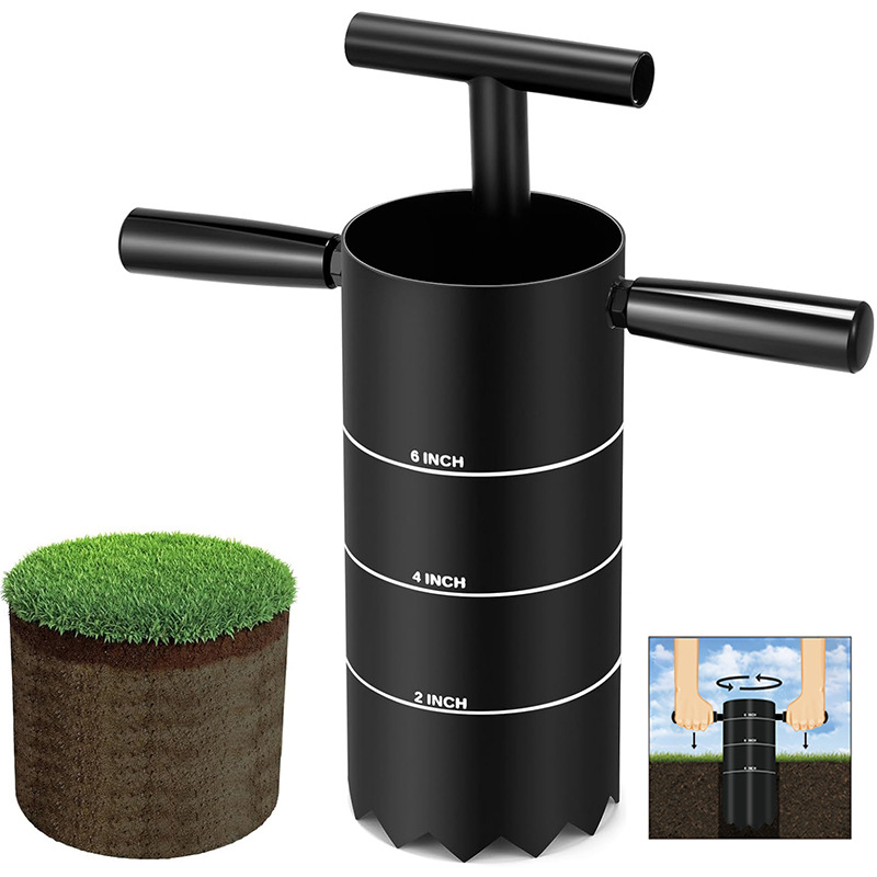 Golf Equipment Essentials - เครื่องตัดหลุมกอล์ฟแบบพกพา ทำจากเหล็ก สำหรับสนามกรีนและแฟร์เวย์ อุปกรณ์เจาะดินสำหรับซ่อมแซมสนาม ใช้งานได้ในฤดูใบไม้ร่วงและฤดูหนาว อุปกรณ์บำรุงรักษาสนามที่จำเป็น