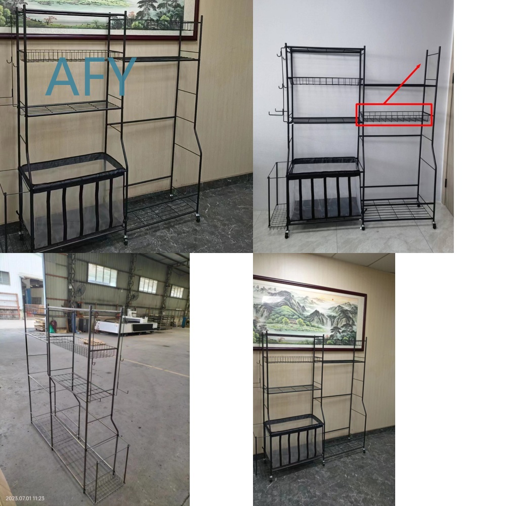 Golf Equipment Organizer For Garage - ชั้นวางเก็บลูกกอล์ฟสำหรับจัดเก็บอุปกรณ์กีฬาแบบพกพา ชั้นวางแบบปรับได้พร้อมล้อสำหรับบ้าน โรงรถ และยิม