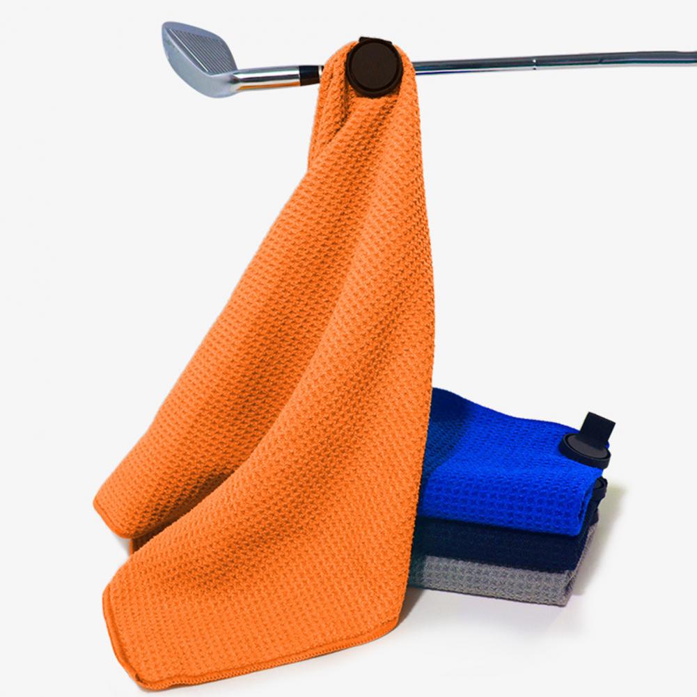 Golf Towel Waffle - ผ้าเช็ดตัวไมโครไฟเบอร์แม่เหล็กพร้อมคาราบิเนอร์ ผ้าเช็ดตัวลายวาฟเฟิล ผ้าทำความสะอาดไม้กอล์ฟ อุปกรณ์กอล์ฟ ของขวัญสำหรับนักกอล์ฟ