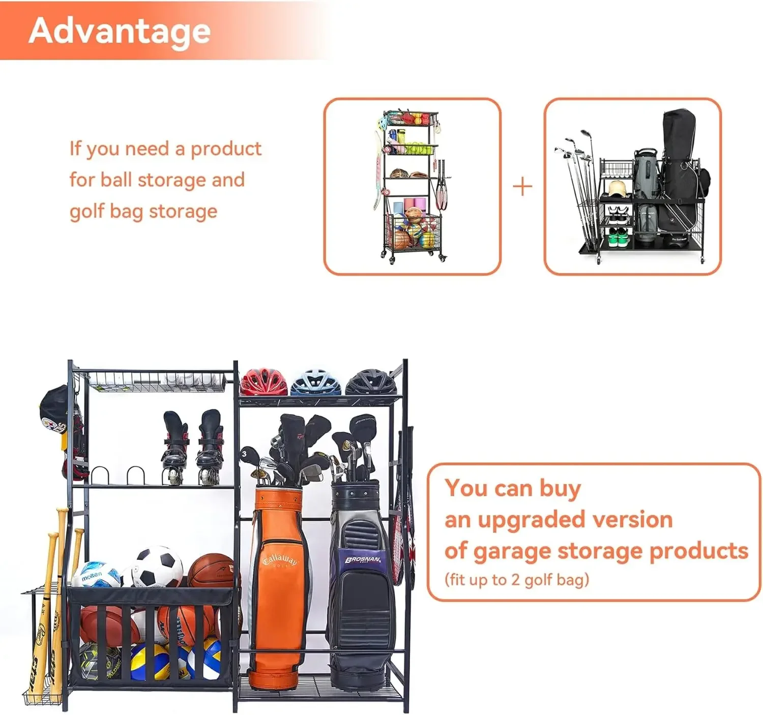 ที่จัดเก็บอุปกรณ์กีฬาในโรงรถ ท - Golf Equipment Organizer For Garage บทวิจารณ์และราคา