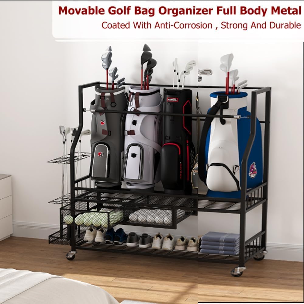 ชั้นวางจัดเก็บถุงกอล์ฟพร้อมลิ้ - Golf Equipment Organizer For Garage บทวิจารณ์และราคา